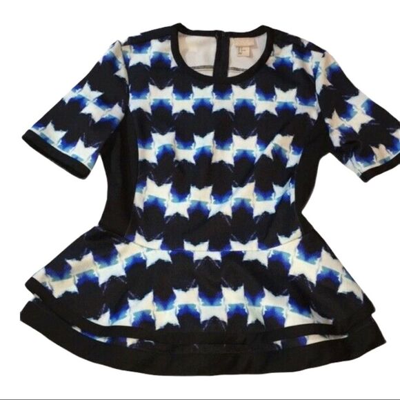 H&M Peplum Jacquard Print Blouse 6 - Picture 1 of 4